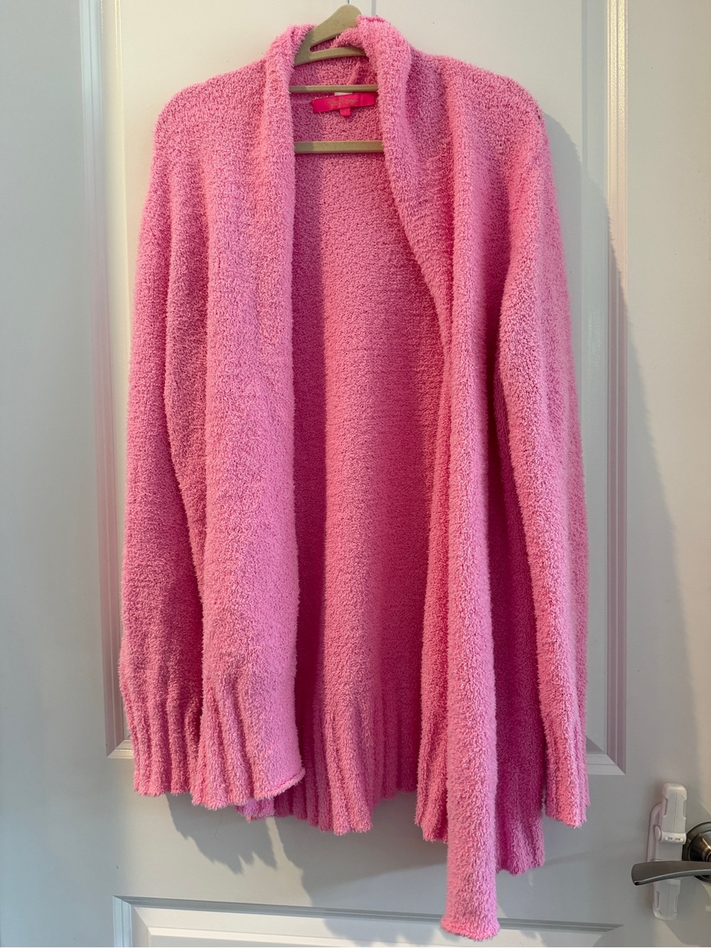 Lilly Pulizter Soft Pink Open-Front Cozy Women's Sweater Cardigan